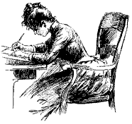 [woman at desk]